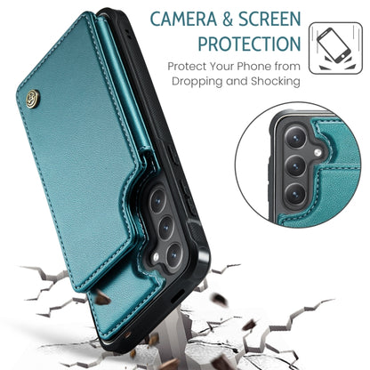 For Samsung Galaxy S25+ 5G CaseMe C22 Card Slots Holder RFID Anti-theft Phone Case(Green) - Galaxy S25+ 5G Cases by CaseMe | Online Shopping UK | buy2fix