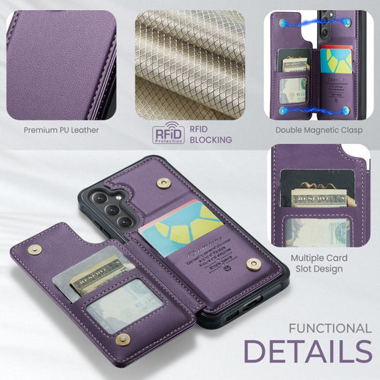 For Samsung Galaxy S25+ 5G CaseMe C22 Card Slots Holder RFID Anti-theft Phone Case(Purple) - Galaxy S25+ 5G Cases by CaseMe | Online Shopping UK | buy2fix