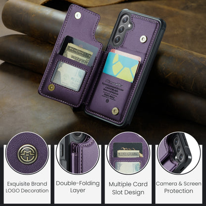 For Samsung Galaxy S25+ 5G CaseMe C22 Card Slots Holder RFID Anti-theft Phone Case(Purple) - Galaxy S25+ 5G Cases by CaseMe | Online Shopping UK | buy2fix