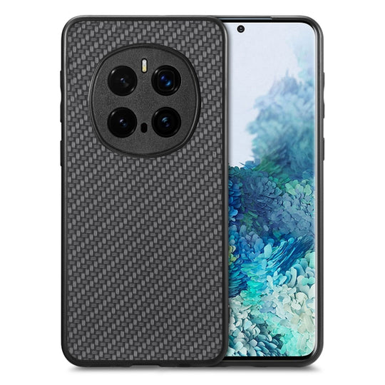 For Honor Magic7 Pro Carbon Fiber Texture Leather Back Cover Phone Case(Black)