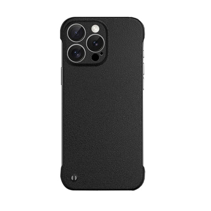 For iPhone 15 Pro Max Frameless Litchi Texture PC Phone Case(Graphite Black) - iPhone 15 Pro Max Cases by buy2fix | Online Shopping UK | buy2fix