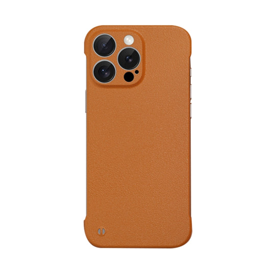 For iPhone 15 Pro Frameless Litchi Texture PC Phone Case(Orange) - iPhone 15 Pro Cases by buy2fix | Online Shopping UK | buy2fix