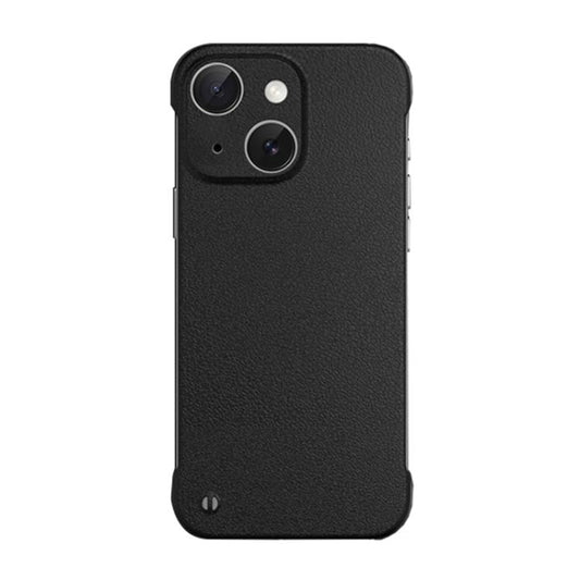 For iPhone 15 Frameless Litchi Texture PC Phone Case(Graphite Black) - iPhone 15 Cases by buy2fix | Online Shopping UK | buy2fix