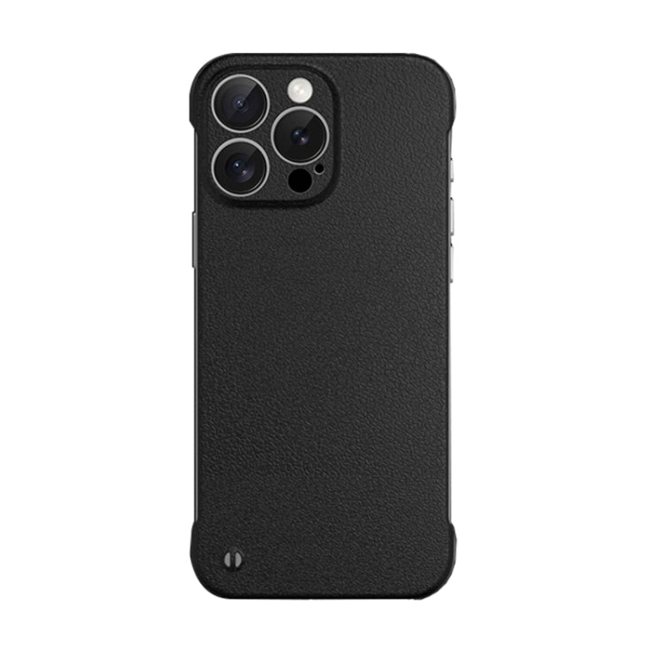 For iPhone 14 Pro Max Frameless Litchi Texture PC Phone Case(Graphite Black) - iPhone 14 Pro Max Cases by buy2fix | Online Shopping UK | buy2fix
