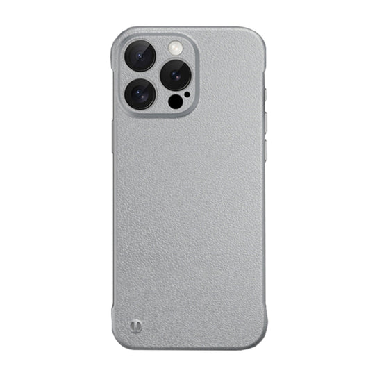 For iPhone 13 Pro Frameless Litchi Texture PC Phone Case(Titanium Silver)