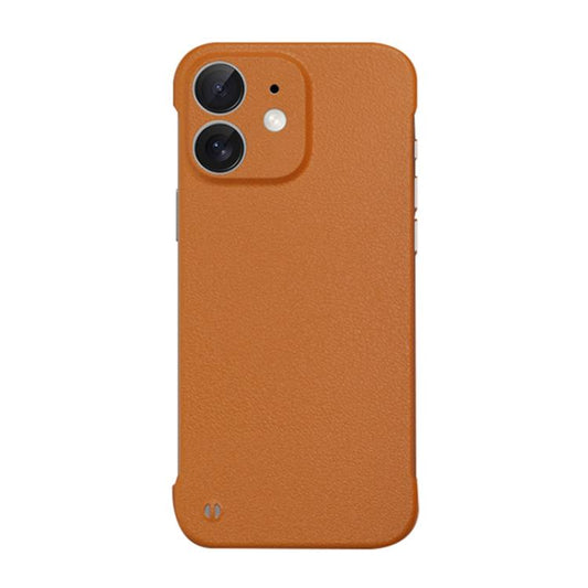 For iPhone 12 Frameless Litchi Texture PC Phone Case(Orange) - iPhone 12 / 12 Pro Cases by buy2fix | Online Shopping UK | buy2fix