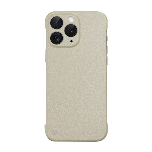 For iPhone 11 Pro Max Frameless Litchi Texture PC Phone Case(Light Yellow) - iPhone 11 Pro Max Cases by buy2fix | Online Shopping UK | buy2fix