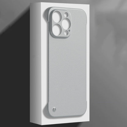 For iPhone 16 Pro Frameless Litchi Texture PC Phone Case(Light Yellow) - iPhone 16 Pro Cases by buy2fix | Online Shopping UK | buy2fix