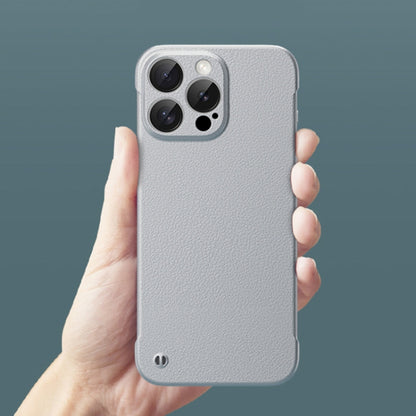 For iPhone 15 Pro Frameless Litchi Texture PC Phone Case(Light Yellow) - iPhone 15 Pro Cases by buy2fix | Online Shopping UK | buy2fix