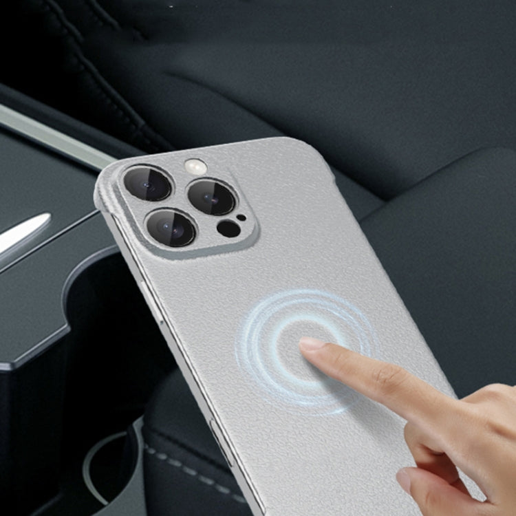 For iPhone 16 Pro Frameless Litchi Texture PC Phone Case(Graphite Black) - iPhone 16 Pro Cases by buy2fix | Online Shopping UK | buy2fix