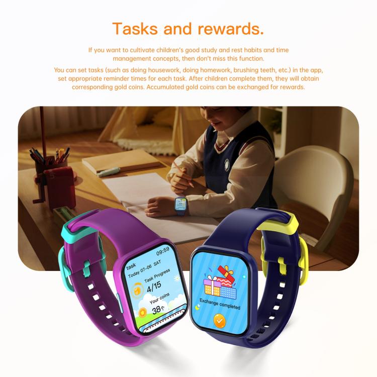 Wish 6 1.69 inch TFT Color Screen IP68 Waterproof Children Companion Smart Watch(Purple) - Smart Watches by buy2fix | Online Shopping UK | buy2fix