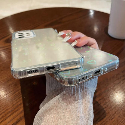 For Samsung Galaxy S25 5G Laser Heart Clear TPU Shockproof Phone Case(Transparent White) by buy2fix