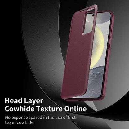 For Samsung Galaxy S23 5G Smart View Window Leather Phone Case with Card Slot(Red) - Galaxy S23 5G Cases by buy2fix | Online Shopping UK | buy2fix