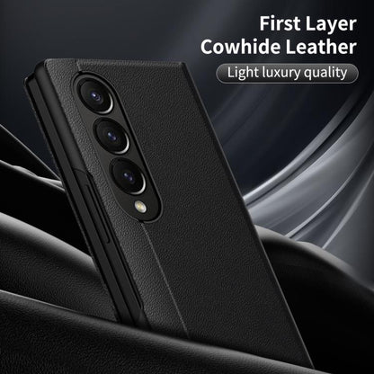 For Samsung Galaxy Z Fold3 5G Smart View Window Leather Phone Case with Card Slot(Black) - Galaxy Phone Cases by buy2fix | Online Shopping UK | buy2fix