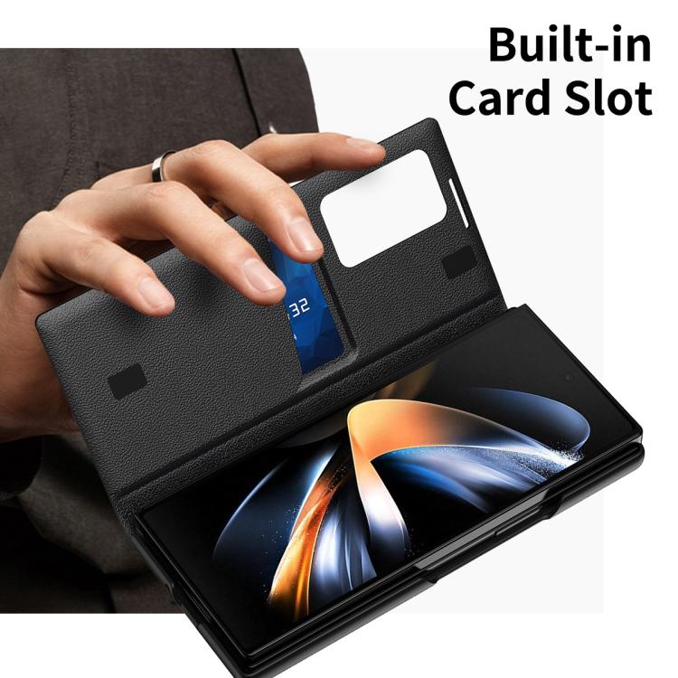 For Samsung Galaxy Z Fold3 5G Smart View Window Leather Phone Case with Card Slot(Black) - Galaxy Phone Cases by buy2fix | Online Shopping UK | buy2fix