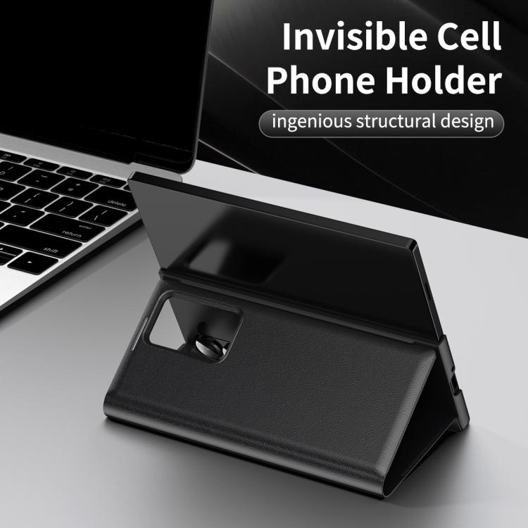 For Samsung Galaxy Z Fold3 5G Smart View Window Leather Phone Case with Card Slot(Black) - Galaxy Phone Cases by buy2fix | Online Shopping UK | buy2fix