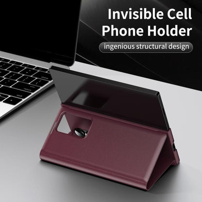 For Samsung Galaxy Z Fold3 5G Smart View Window Leather Phone Case with Card Slot(Red) - Galaxy Phone Cases by buy2fix | Online Shopping UK | buy2fix