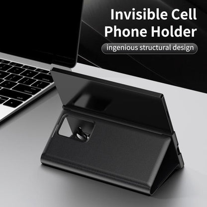 For Samsung Galaxy Z Fold5 5G Smart View Window Leather Phone Case with Card Slot(Black) - Galaxy Z Fold5 Cases by buy2fix | Online Shopping UK | buy2fix