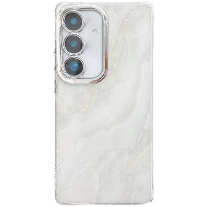 For Samsung Galaxy S25 5G Electroplated Marble Texture Phone Case(White M8) by buy2fix
