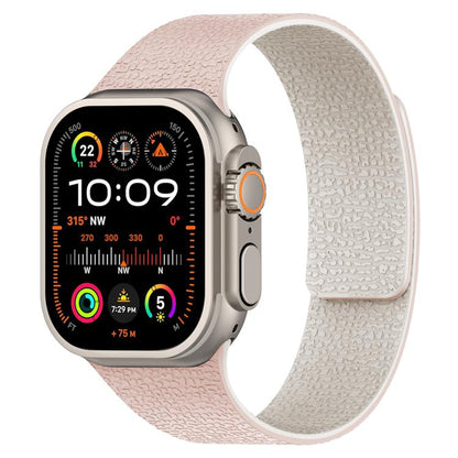 For Apple Watch 46mm / 49mm / 45mm / 44mm Litchi Texture Magnetic Silicone Watch Band(Pink Starlight) - Watch Bands by buy2fix | Online Shopping UK | buy2fix