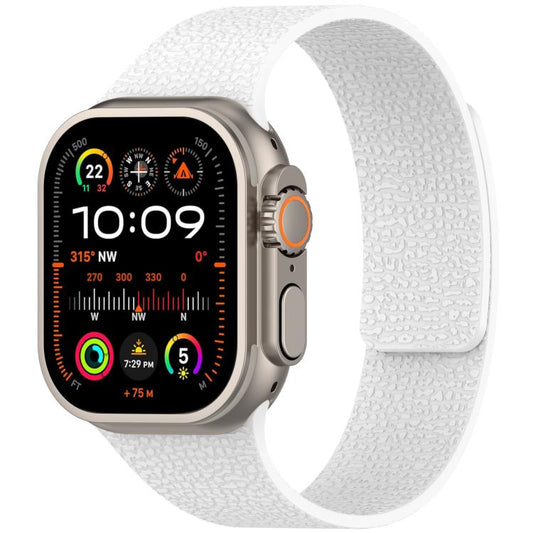 For Apple Watch 42mm / 41mm / 40mm / 38mm Litchi Texture Magnetic Silicone Watch Band(White) - Watch Bands by buy2fix | Online Shopping UK | buy2fix