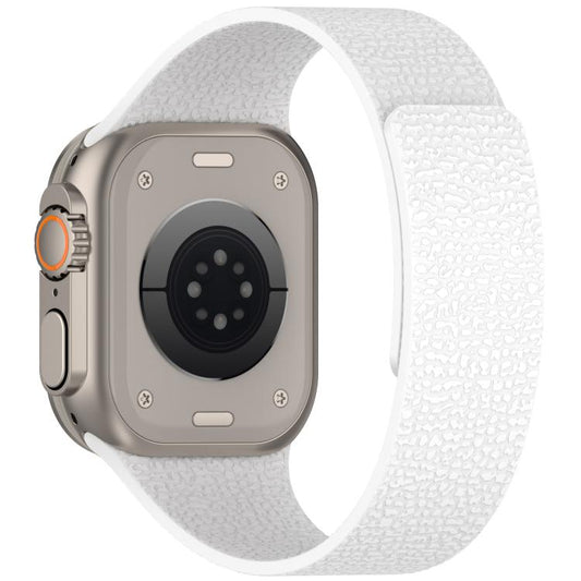 For Apple Watch 42mm / 41mm / 40mm / 38mm Litchi Texture Magnetic Silicone Watch Band(White) - Watch Bands by buy2fix | Online Shopping UK | buy2fix