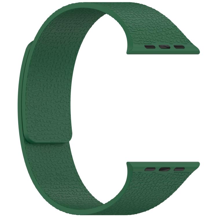 For Apple Watch 42mm / 41mm / 40mm / 38mm Litchi Texture Magnetic Silicone Watch Band(Purple Medic Green) - Watch Bands by buy2fix | Online Shopping UK | buy2fix
