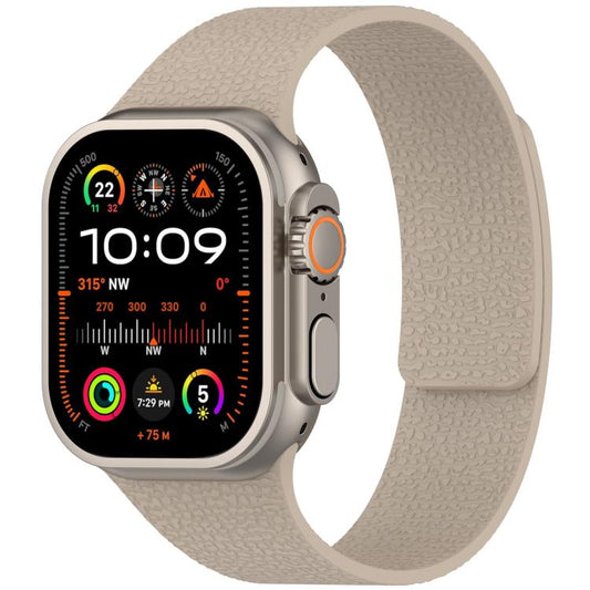 For Apple Watch 42mm / 41mm / 40mm / 38mm Litchi Texture Magnetic Silicone Watch Band(Stone Color) - Watch Bands by buy2fix | Online Shopping UK | buy2fix