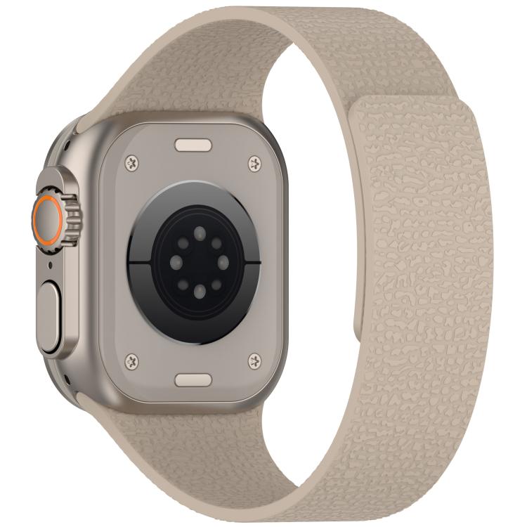 For Apple Watch 42mm / 41mm / 40mm / 38mm Litchi Texture Magnetic Silicone Watch Band(Stone Color) - Watch Bands by buy2fix | Online Shopping UK | buy2fix