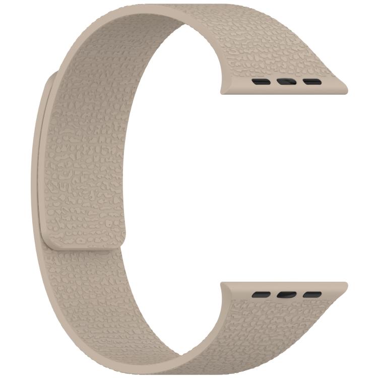 For Apple Watch 42mm / 41mm / 40mm / 38mm Litchi Texture Magnetic Silicone Watch Band(Stone Color) - Watch Bands by buy2fix | Online Shopping UK | buy2fix
