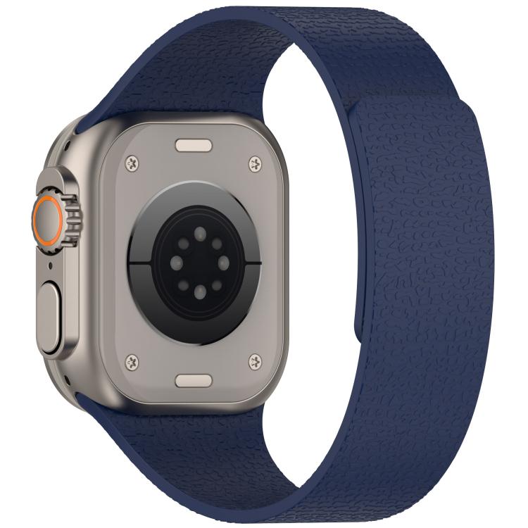 For Apple Watch 42mm / 41mm / 40mm / 38mm Litchi Texture Magnetic Silicone Watch Band(Midnight Blue) - Watch Bands by buy2fix | Online Shopping UK | buy2fix