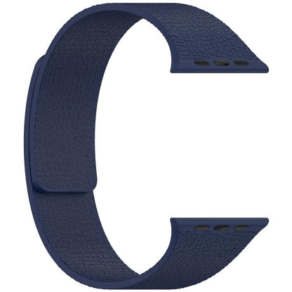 For Apple Watch 42mm / 41mm / 40mm / 38mm Litchi Texture Magnetic Silicone Watch Band(Midnight Blue) - Watch Bands by buy2fix | Online Shopping UK | buy2fix