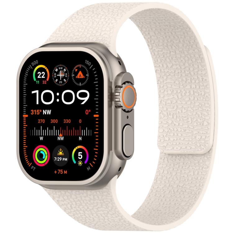 For Apple Watch 42mm / 41mm / 40mm / 38mm Litchi Texture Magnetic Silicone Watch Band(Starlight) - Watch Bands by buy2fix | Online Shopping UK | buy2fix