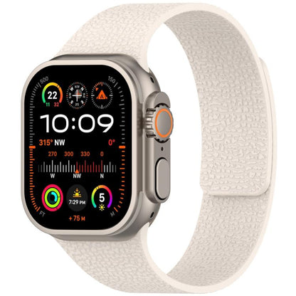 For Apple Watch 42mm / 41mm / 40mm / 38mm Litchi Texture Magnetic Silicone Watch Band(Starlight) - Watch Bands by buy2fix | Online Shopping UK | buy2fix