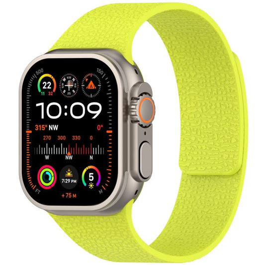 For Apple Watch 42mm / 41mm / 40mm / 38mm Litchi Texture Magnetic Silicone Watch Band(Fluorescent Green) - Watch Bands by buy2fix | Online Shopping UK | buy2fix