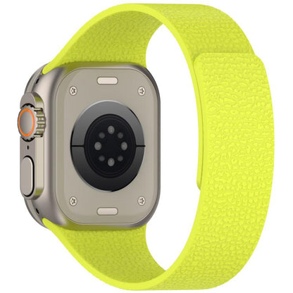 For Apple Watch 42mm / 41mm / 40mm / 38mm Litchi Texture Magnetic Silicone Watch Band(Fluorescent Green) - Watch Bands by buy2fix | Online Shopping UK | buy2fix