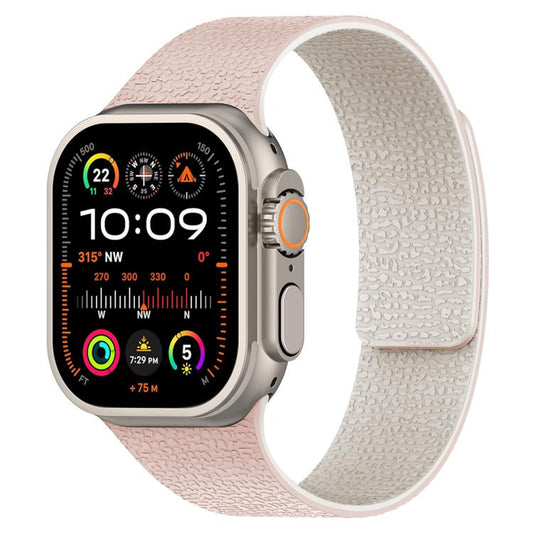 For Apple Watch 42mm / 41mm / 40mm / 38mm Litchi Texture Magnetic Silicone Watch Band(Pink Starlight) - Watch Bands by buy2fix | Online Shopping UK | buy2fix