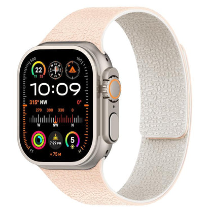 For Apple Watch 42mm / 41mm / 40mm / 38mm Litchi Texture Magnetic Silicone Watch Band(Milk Tea White) - Watch Bands by buy2fix | Online Shopping UK | buy2fix