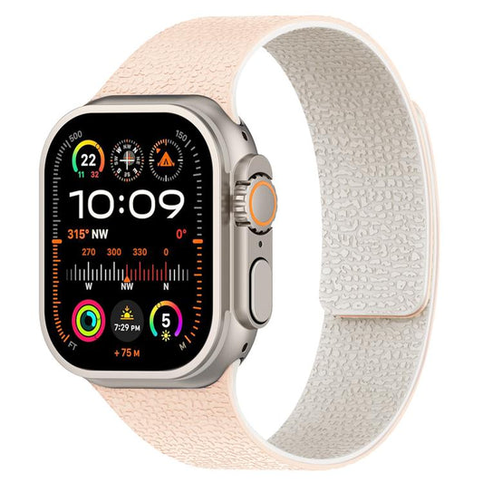 For Apple Watch 42mm / 41mm / 40mm / 38mm Litchi Texture Magnetic Silicone Watch Band(Milk Tea White) - Watch Bands by buy2fix | Online Shopping UK | buy2fix