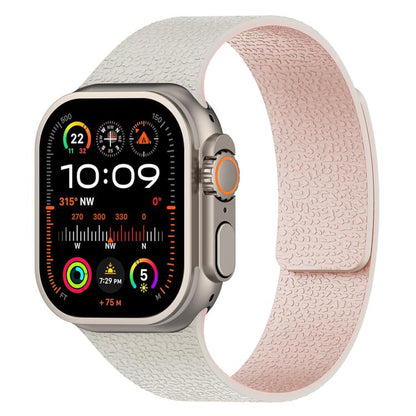 For Apple Watch 42mm / 41mm / 40mm / 38mm Litchi Texture Magnetic Silicone Watch Band(Starlight Pink) - Watch Bands by buy2fix | Online Shopping UK | buy2fix