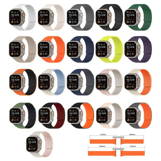 For Apple Watch 42mm / 41mm / 40mm / 38mm Litchi Texture Magnetic Silicone Watch Band(Starlight Pink) - Watch Bands by buy2fix | Online Shopping UK | buy2fix