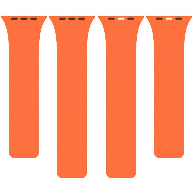 For Apple Watch 42mm / 41mm / 40mm / 38mm Litchi Texture Magnetic Silicone Watch Band(Starlight Orange) - Watch Bands by buy2fix | Online Shopping UK | buy2fix