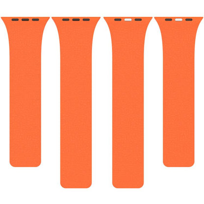 For Apple Watch 42mm / 41mm / 40mm / 38mm Litchi Texture Magnetic Silicone Watch Band(Starlight Orange) - Watch Bands by buy2fix | Online Shopping UK | buy2fix