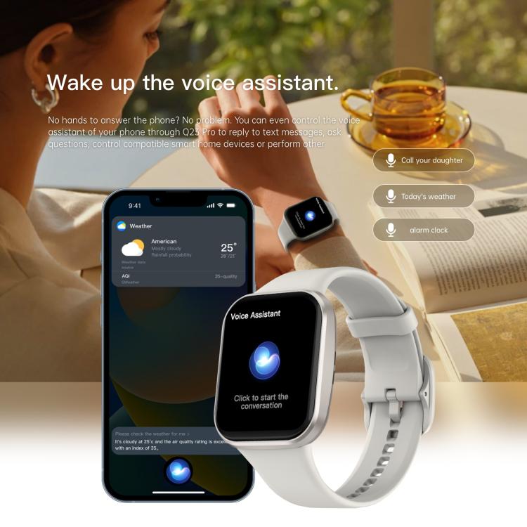 Q23 Pro 1.83 inch Color Screen IP68 Waterproof Bluetooth Call Smart Watch, Support Health Monitoring(White) - Smart Watches by buy2fix | Online Shopping UK | buy2fix