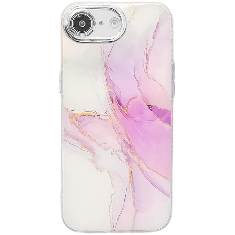 For iPhone 16e Electroplated Marble Texture Phone Case(Light Purple M6) - iPhone 16e Cases by buy2fix | Online Shopping UK | buy2fix