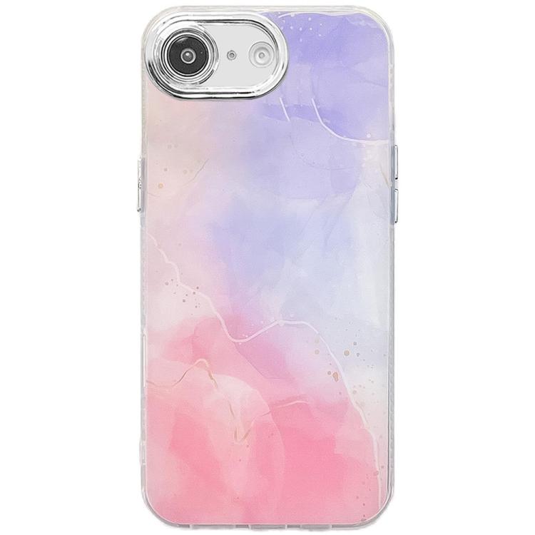 For iPhone 16e Electroplated Marble Texture Phone Case(Purple Pink M14) - iPhone 16e Cases by buy2fix | Online Shopping UK | buy2fix