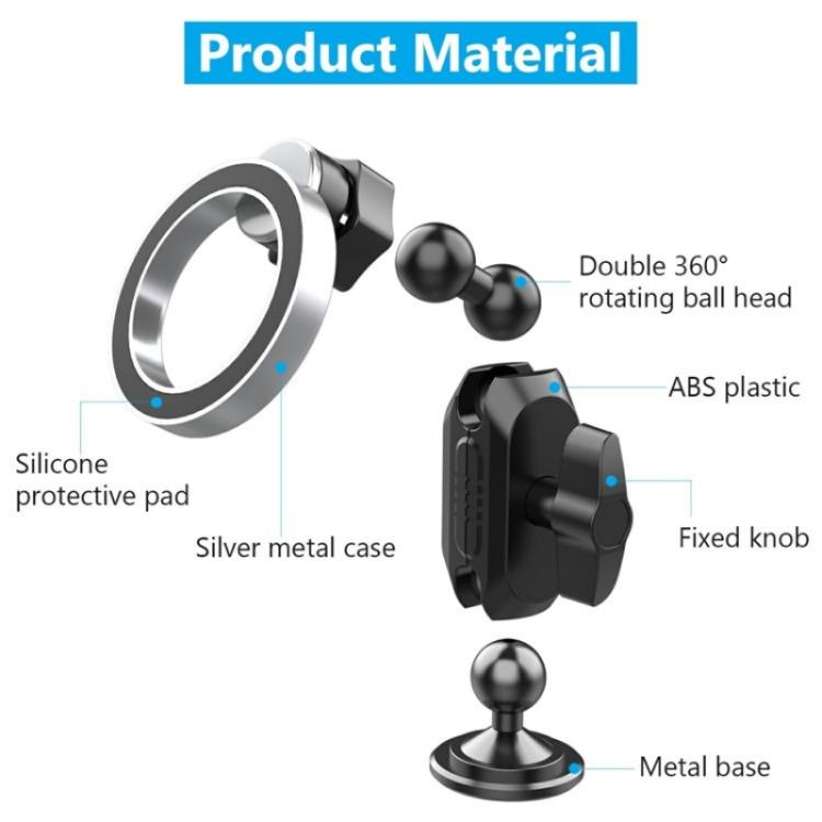 159A 360 Degree Rotation Adhesive Base Magnetic Car Dashboard Mount Phone Holder Bracket - Universal Car Holders by buy2fix | Online Shopping UK | buy2fix