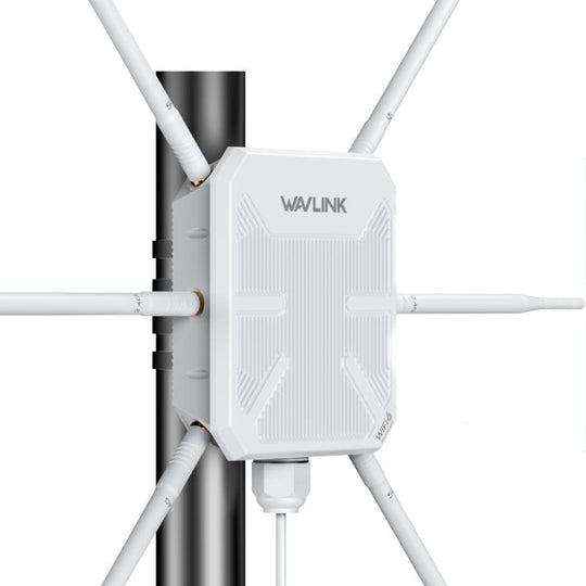 WAVLINK WN588HX3 AX3000 Outdoor WiFi Extender with 6 Antennas Dual Band WiFi Repeater, Plug:US Plug
