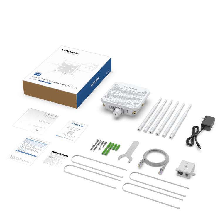 WAVLINK WN588HX3 AX3000 Outdoor WiFi Extender with 6 Antennas Dual Band WiFi Repeater, Plug:UK Plug - Wireless Routers by WAVLINK | Online Shopping UK | buy2fix