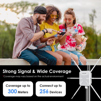 WAVLINK WN588HX3 AX3000 Outdoor WiFi Extender with 6 Antennas Dual Band WiFi Repeater, Plug:UK Plug - Wireless Routers by WAVLINK | Online Shopping UK | buy2fix